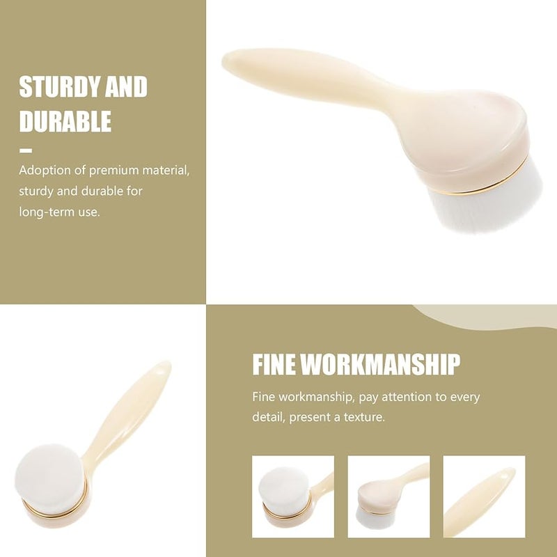 Beige Manual Facial Cleansing Brush Soft Bristles For Deep Pore Cleaning And Gentle Exfoliation - Image 5